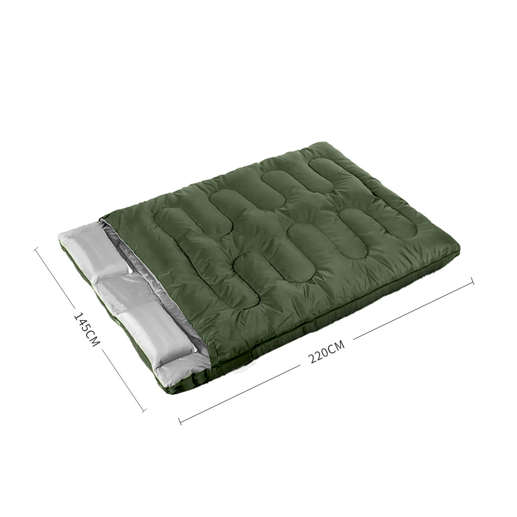 Mountview Sleeping Bag Double Bags Outdoor Army Green-2065254373969235970