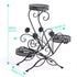 Levede Plant Stand Outdoor Indoor Metal Black-2018816658419879938