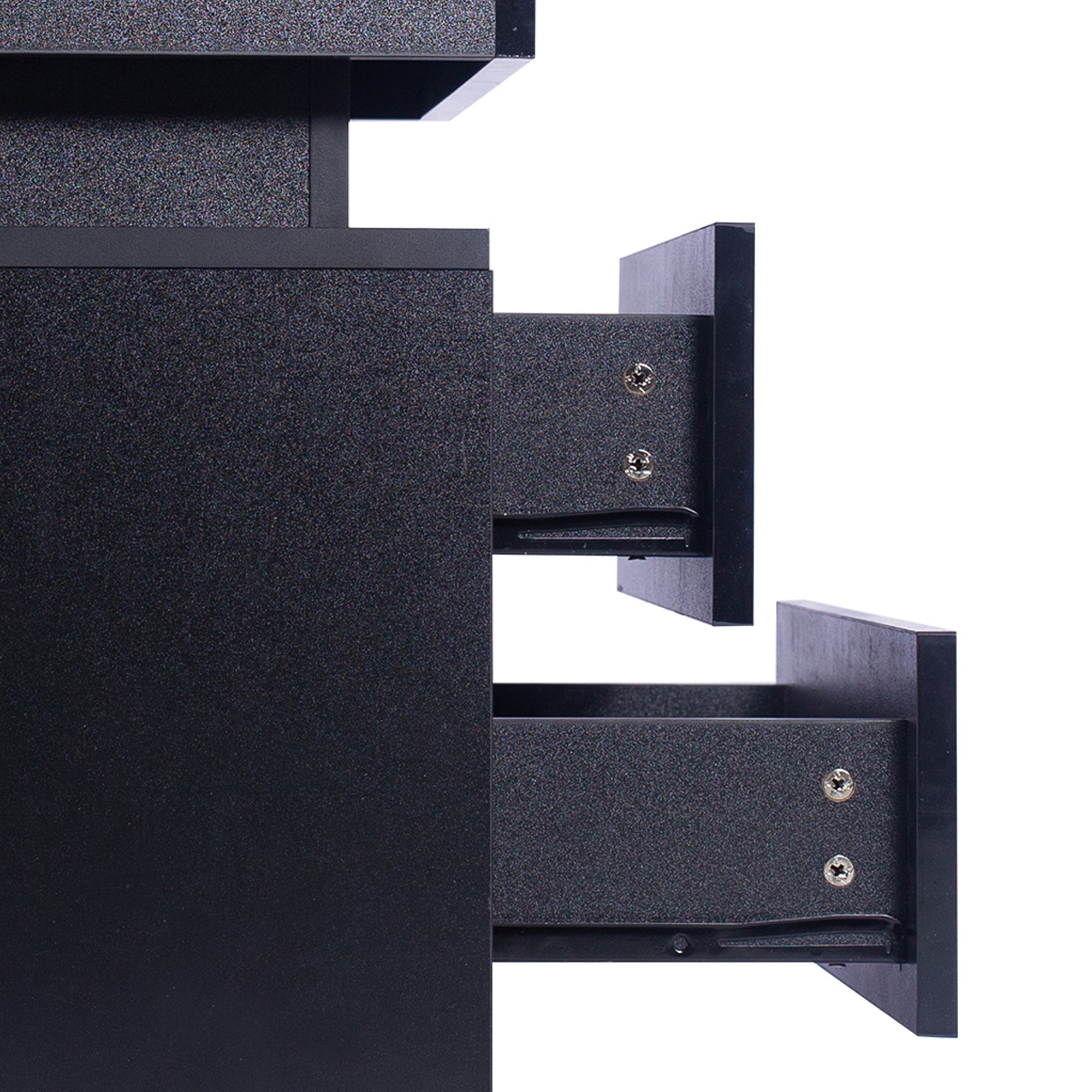 Levede Bedside Tables Side Table 2 Drawers Black-1864183566271909891