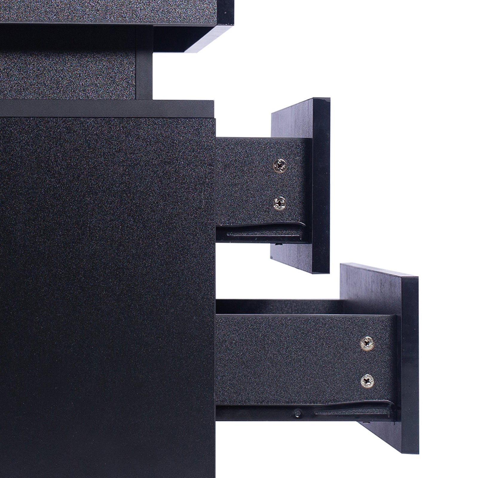 Levede Bedside Tables Side Table 2 Drawers Black-1864183566271909891