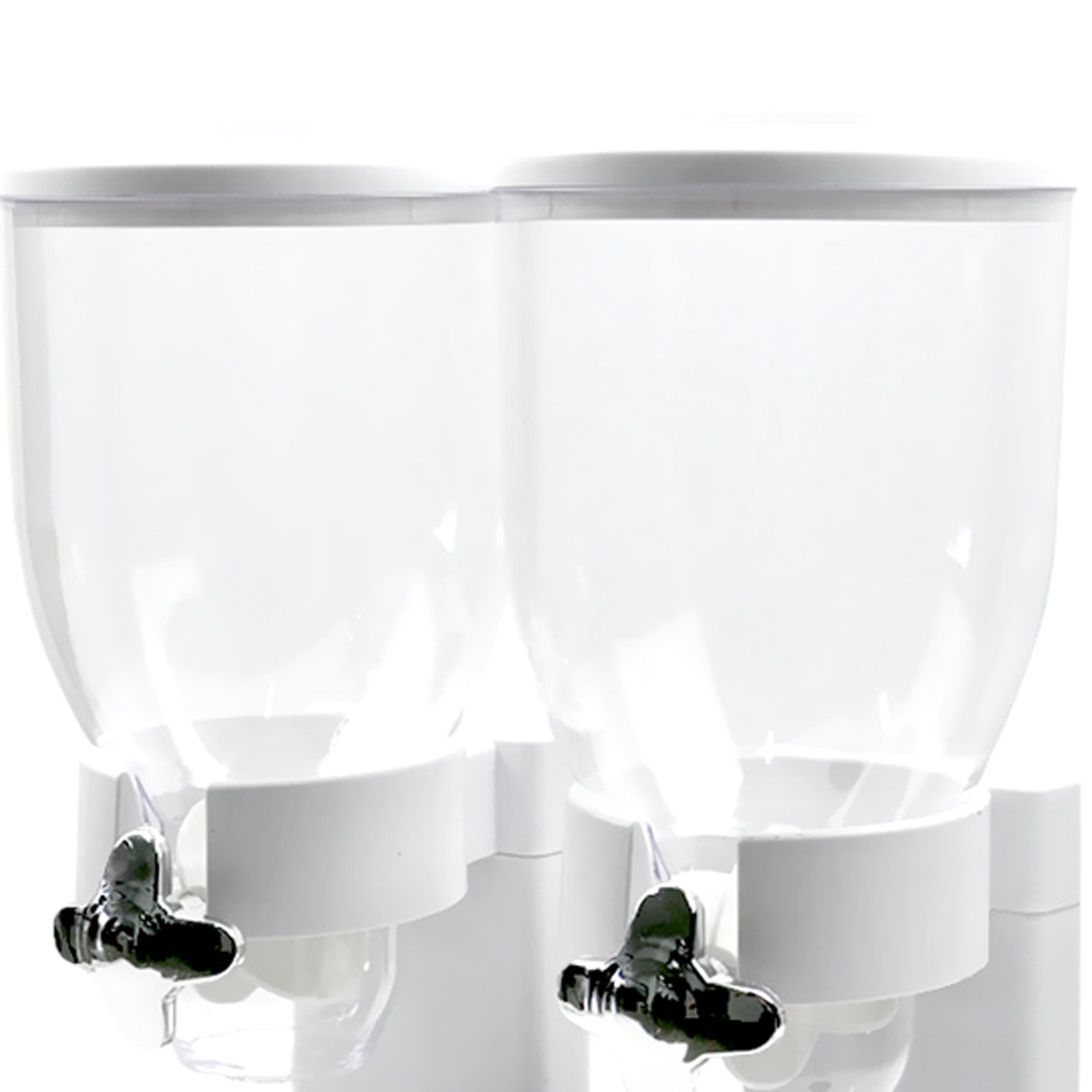 TOQUE Double Cereal Dispenser Dry Food White-2029387278626983939