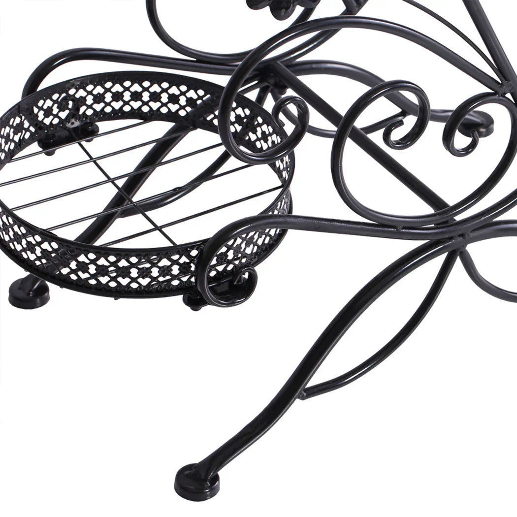 Levede Plant Stand Outdoor Indoor Metal Black-2018816658419879939