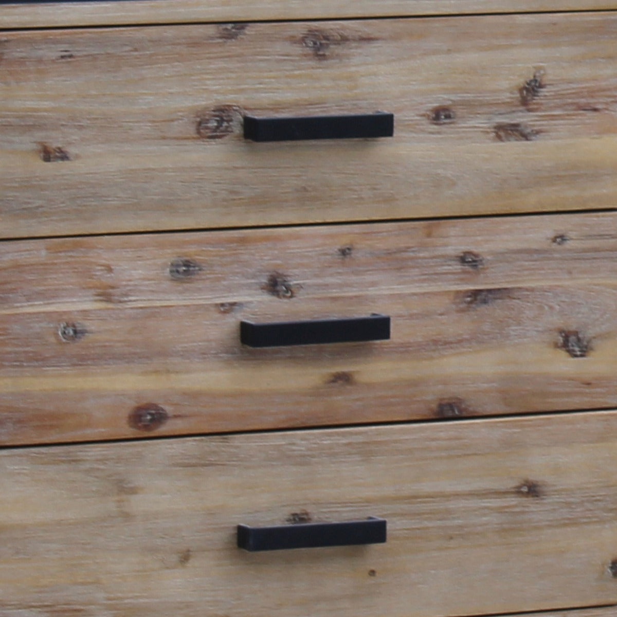 Dresser with 6 Storage Drawers in Solid Acacia With Mirror in Silver Brush Colour