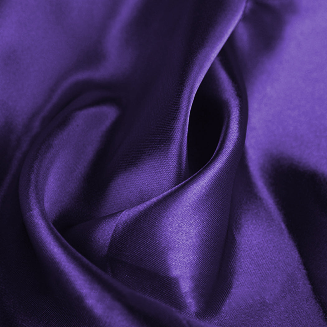 50x Table Runners Coloured Satin Chair Eggplant-1864183521661292547