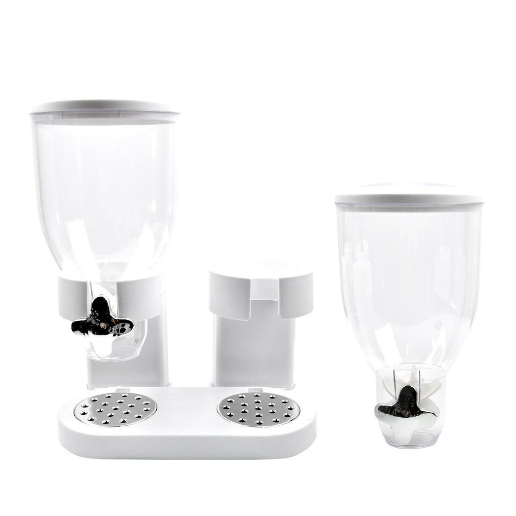 TOQUE Double Cereal Dispenser Dry Food White-2029387278626983941