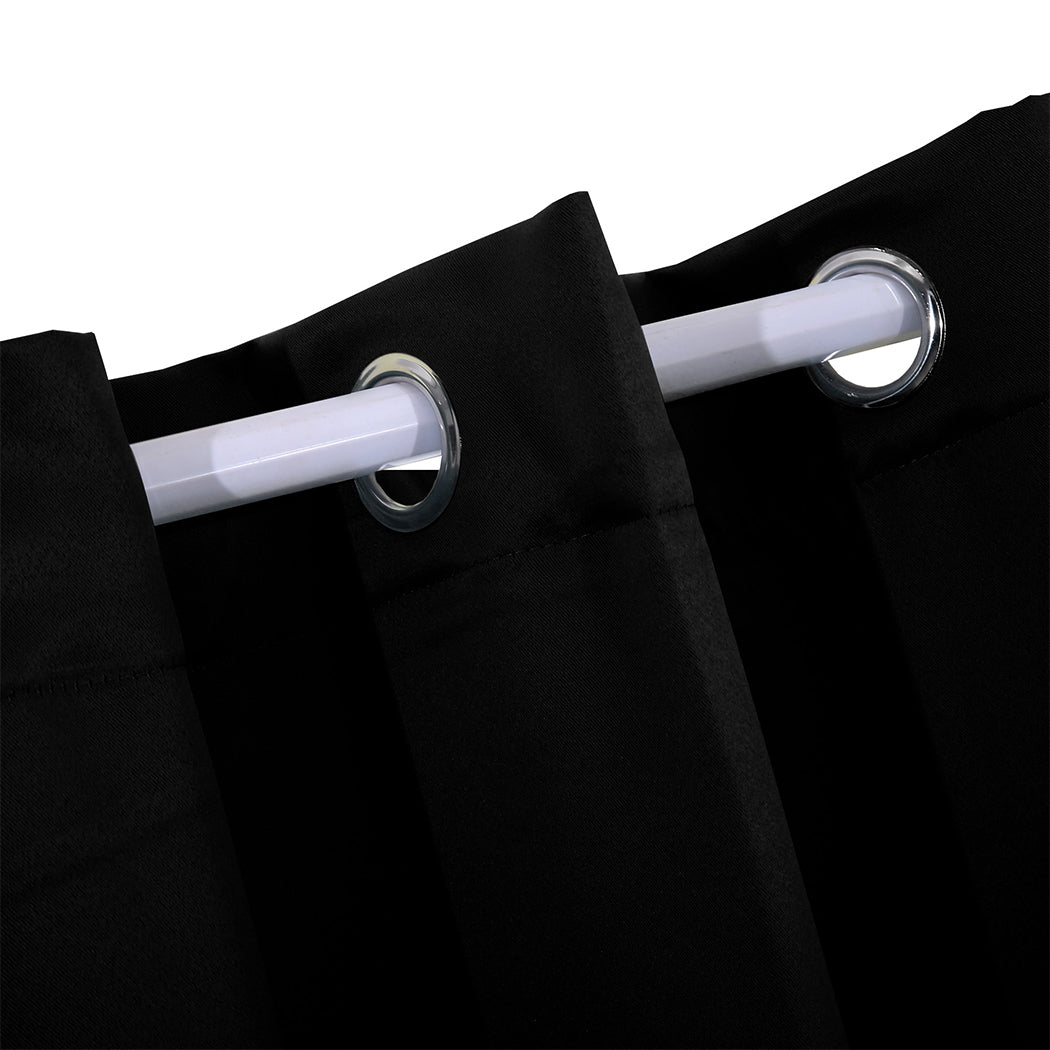 2x Blockout Curtains Panels 3 Layers Black-2065254604781785093
