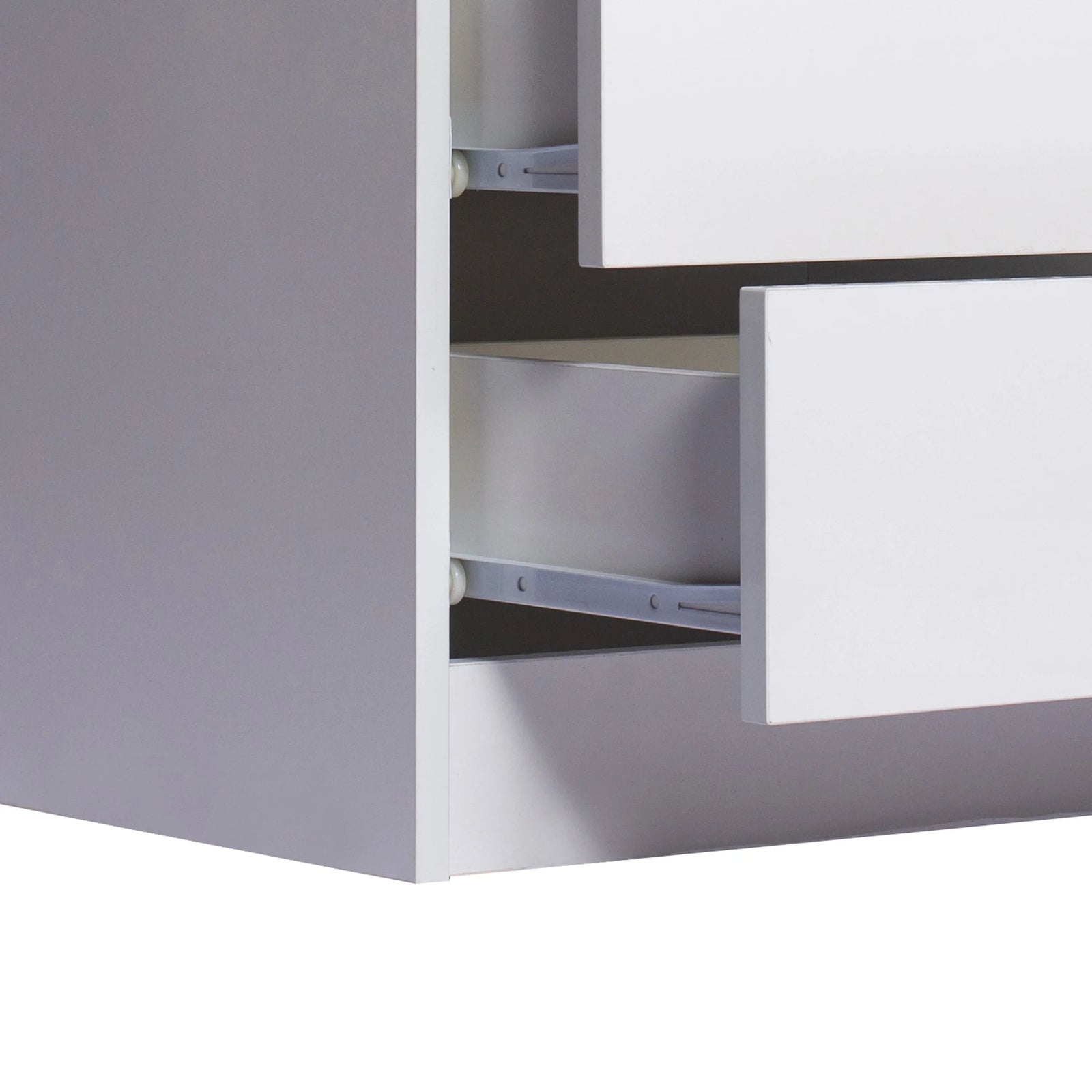 Levede Bedside Tables RGB LED Side Table White-2006733164277534725