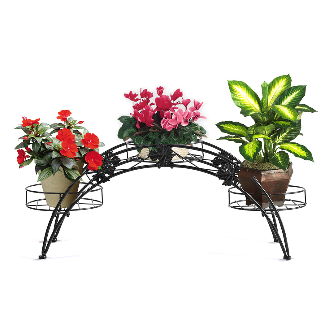 Levede Plant Stand Outdoor Indoor Metal Black-1864184706929659909