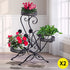 Levede Plant Stand Outdoor Indoor Metal Black-2006732927412604935