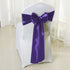 50x Table Runners Coloured Satin Chair Eggplant-2065254450175545351