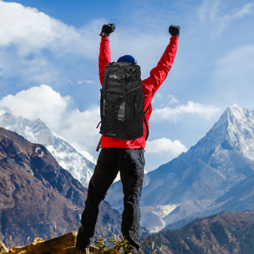 Military Backpack Tactical Hiking Camping Black-1864184673211650055