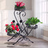 Levede Plant Stand Outdoor Indoor Metal Black-2018816658419879943