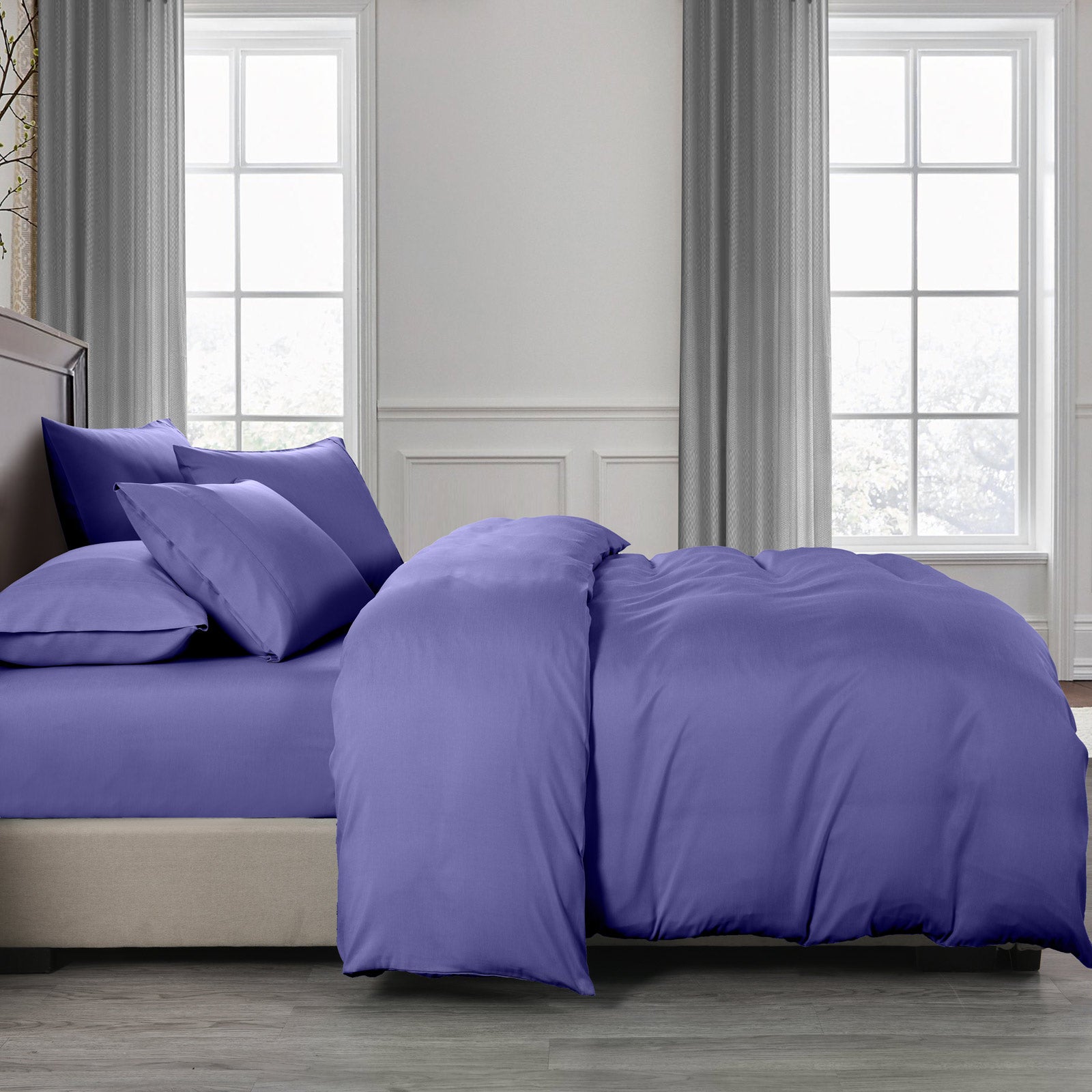 Royal Comfort Bamboo Cooling 2000TC Quilt Cover Set - Double-Royal Blue-1889884812261593090