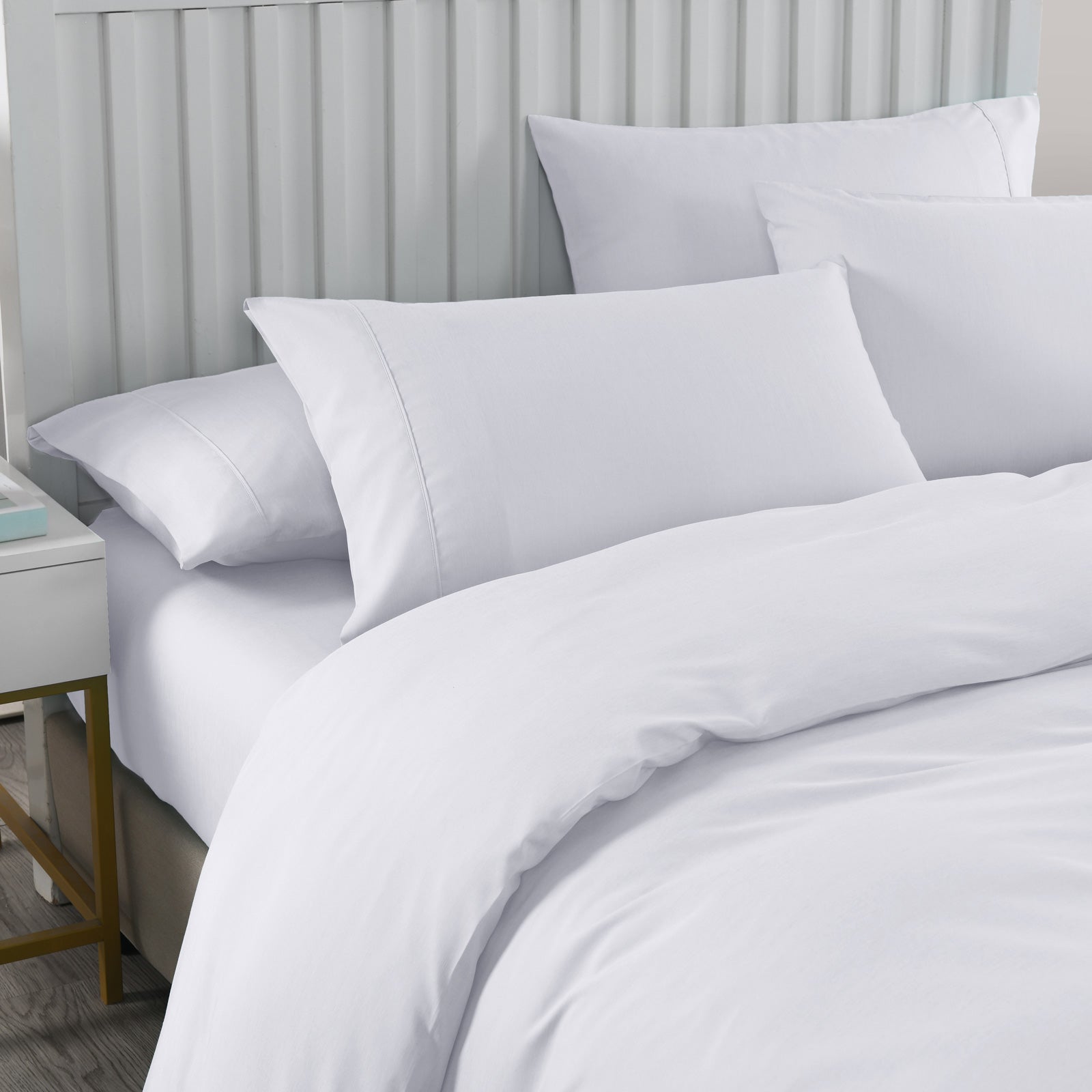 Royal Comfort Bamboo Cooling 2000TC Quilt Cover Set - King - White-1951134829093457921