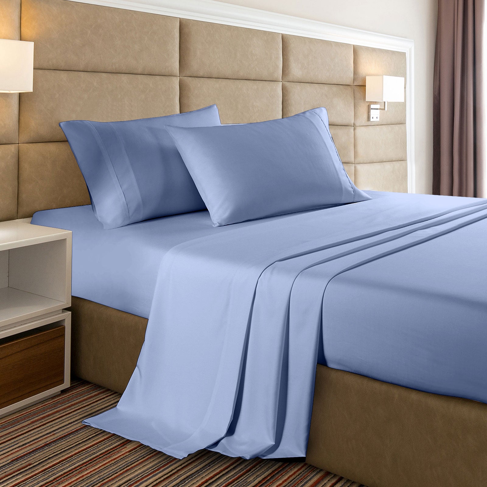 Casa Decor Bamboo Cooling  2000TC Sheet Set - Queen - Light Blue