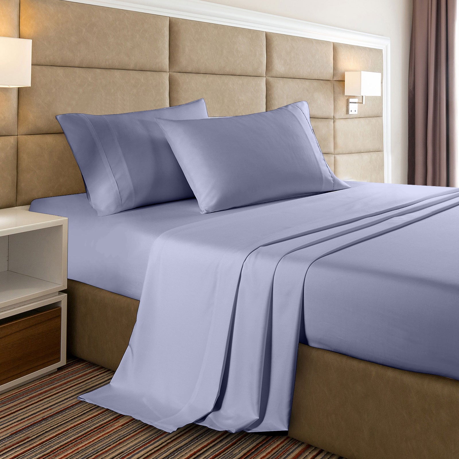 Casa Decor Bamboo Cooling  2000TC Sheet Set - King - Lilac Grey