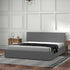 Milano Luxury Gas Lift Bed with Headboard (Model 1) - Grey No.28 - Double-1902483614675898369