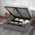 Milano Luxury Gas Lift Bed with Headboard (Model 1) - Grey No.28 - Double-1902483614675898371