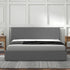 Milano Luxury Gas Lift Bed with Headboard (Model 1) - Grey No.28 - Double-1902483614675898374