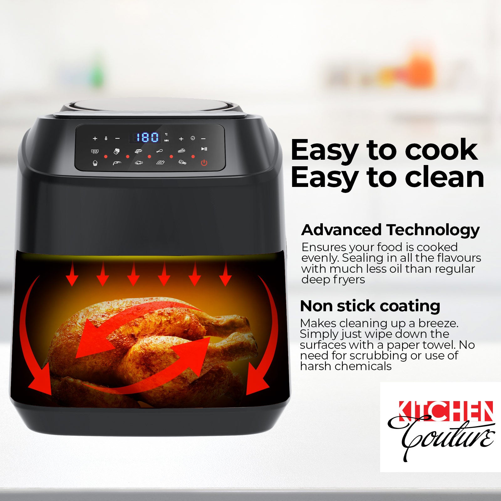 Kitchen Couture Digital 11.5L Air Fryer - Black-1889884788127567875