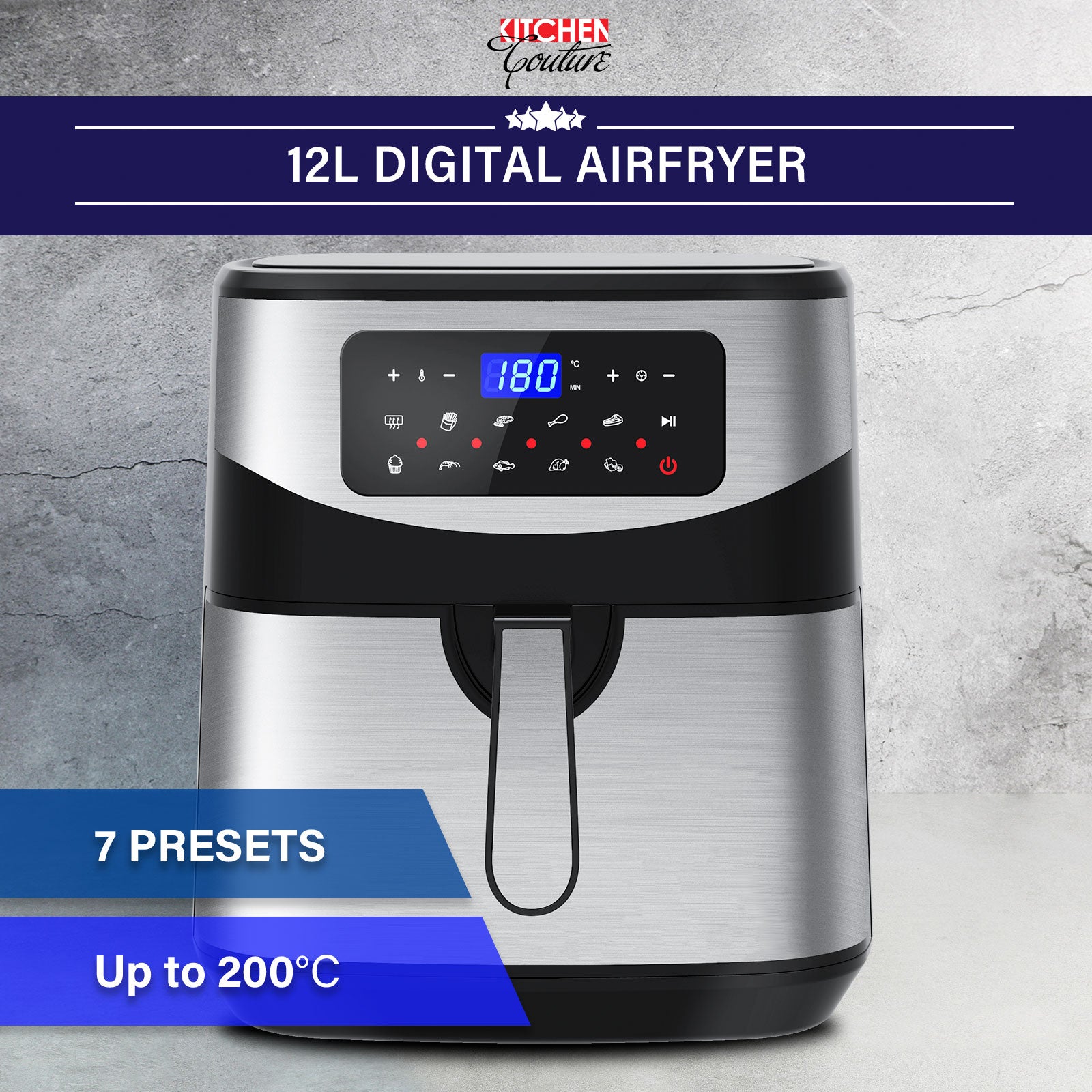 Kitchen Couture Digital 12L Air Fryer - Silver-1889884788303728645