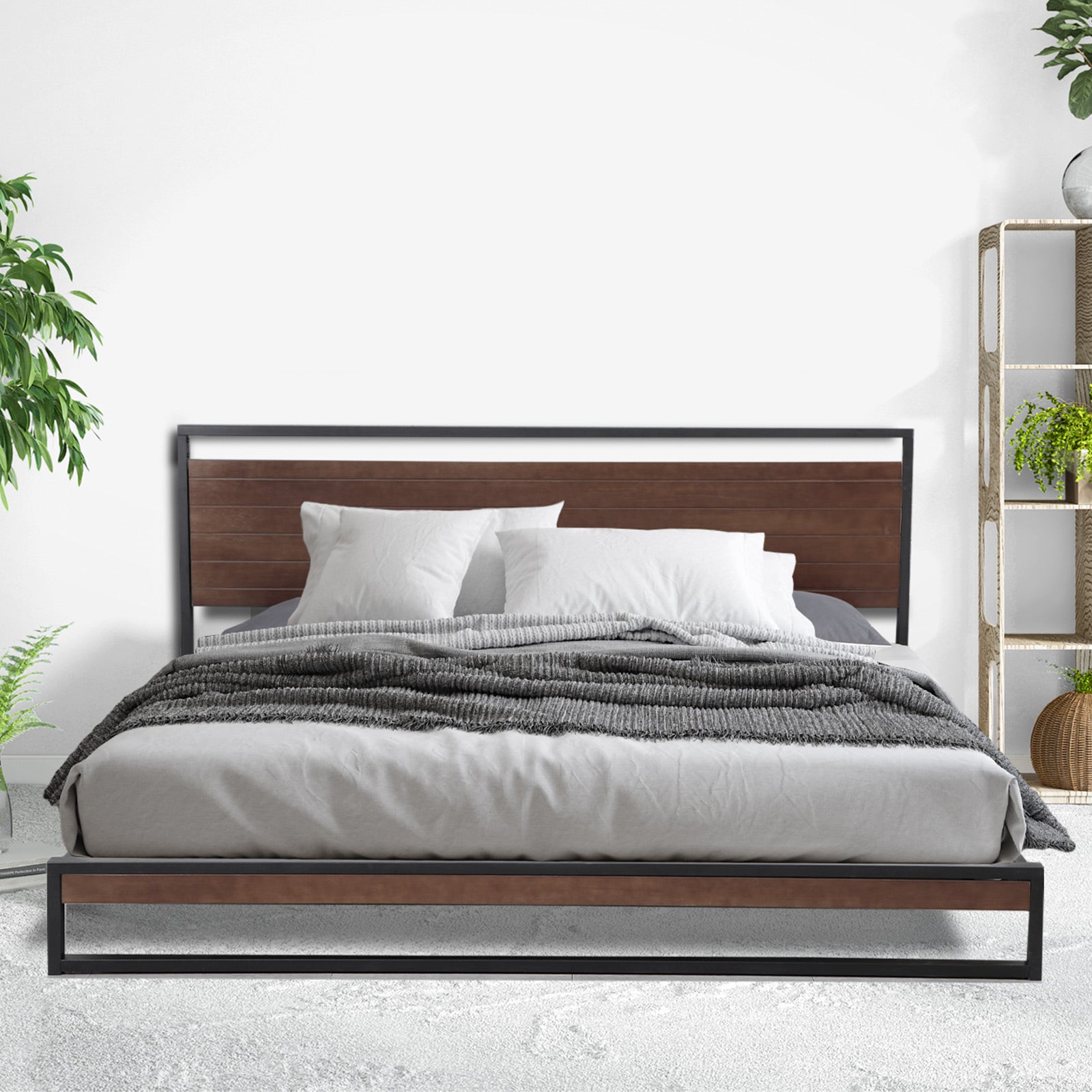 Milano Decor Azure Bed Frame with Headboard � Black - Single-1889884895556276224