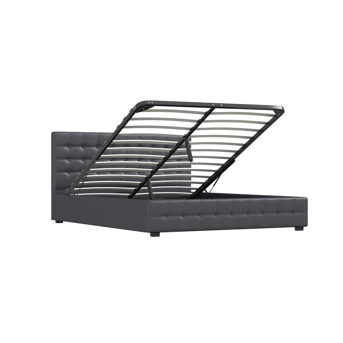 Milano Decor Eden Gas Lift Bed - Dark Grey - Queen-1951134897842294789