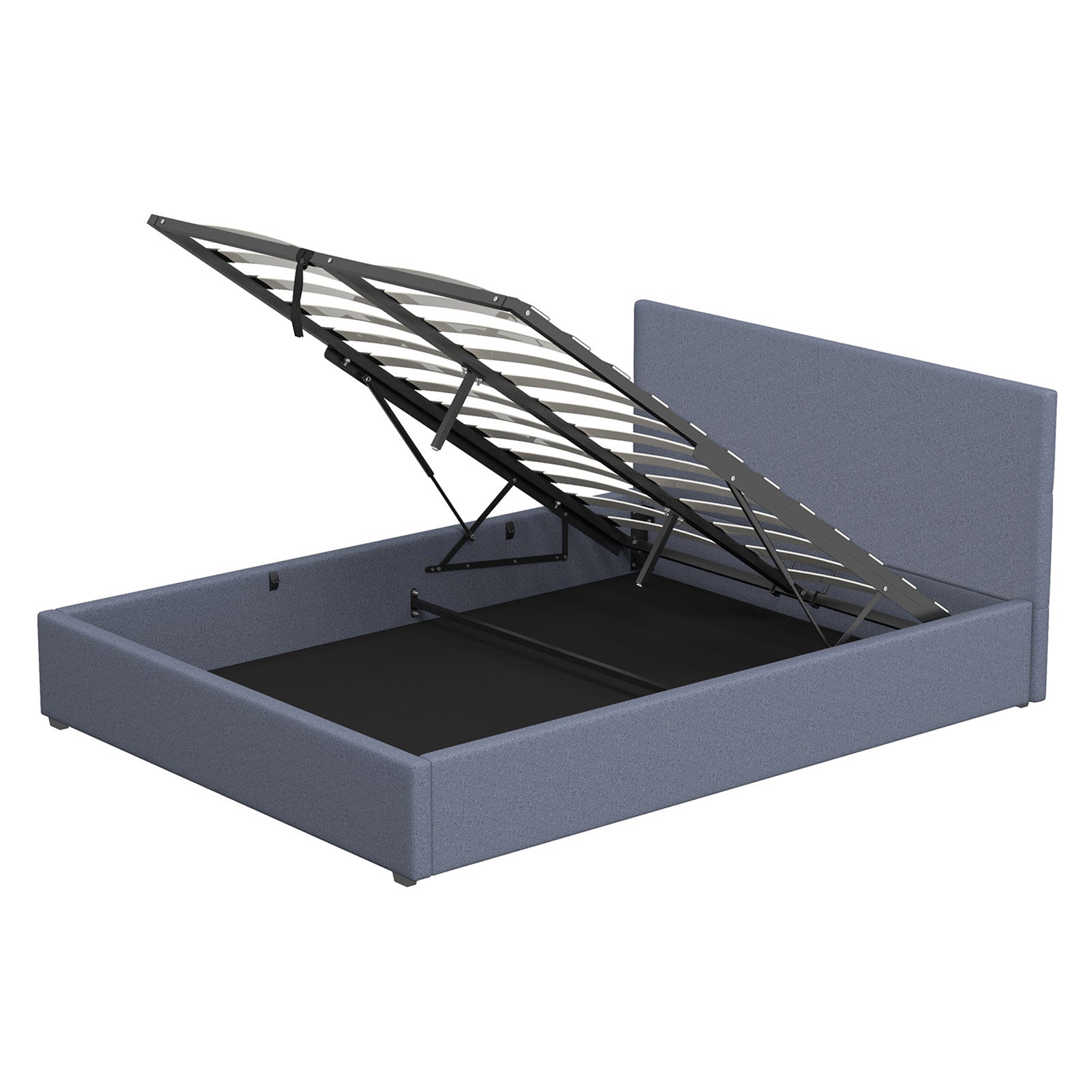 Milano Luxury Gas Lift Bed with Headboard (Model 1) - Charcoal No.35 - Double-1899951225365991424