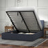 Milano Luxury Gas Lift Bed with Headboard (Model 1) - Charcoal No.35 - Double-1899951225365991425