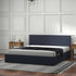 Milano Luxury Gas Lift Bed with Headboard (Model 1) - Charcoal No.35 - Queen