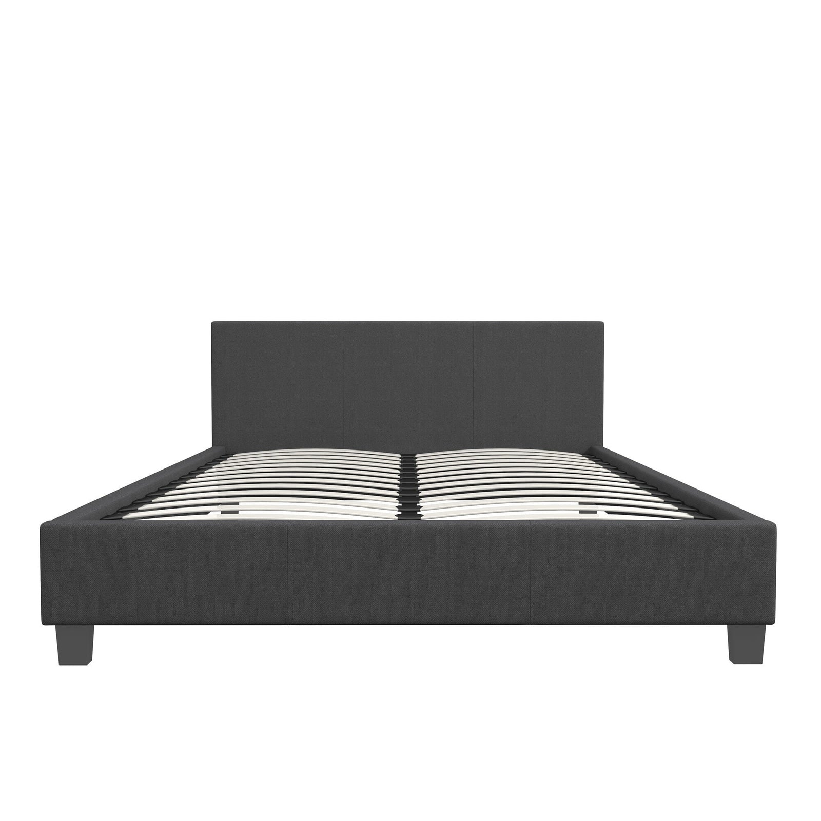 Milano Sienna Luxury Bed with Headboard (Model 2) - Charcoal No.35 - Single