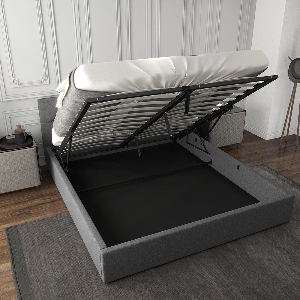 Milano Capri Luxury Gas Lift Bed With Headboard (Model 3) - Grey No.28 - King Single-1902483616626249731