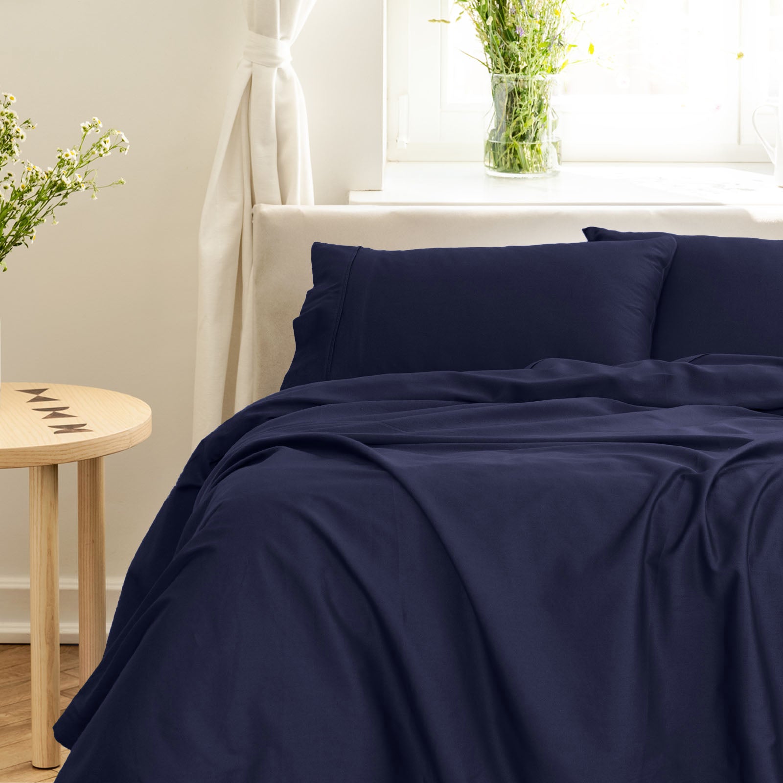 Royal Comfort - Balmain 1000TC Bamboo cotton Sheet Sets (King) - Royal Blue-1951134878913400832