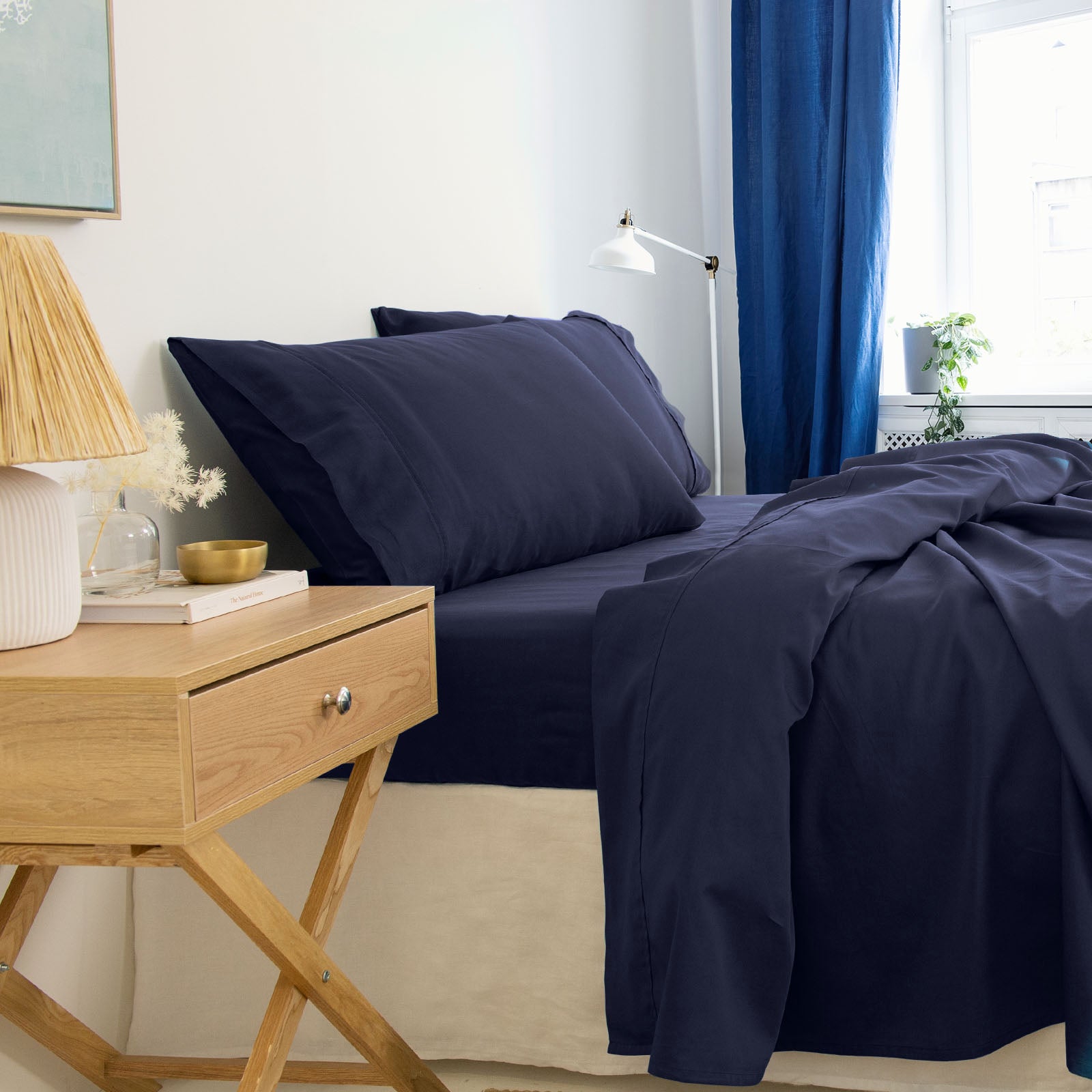 Royal Comfort - Balmain 1000TC Bamboo cotton Sheet Sets (King) - Royal Blue-1951134878913400834