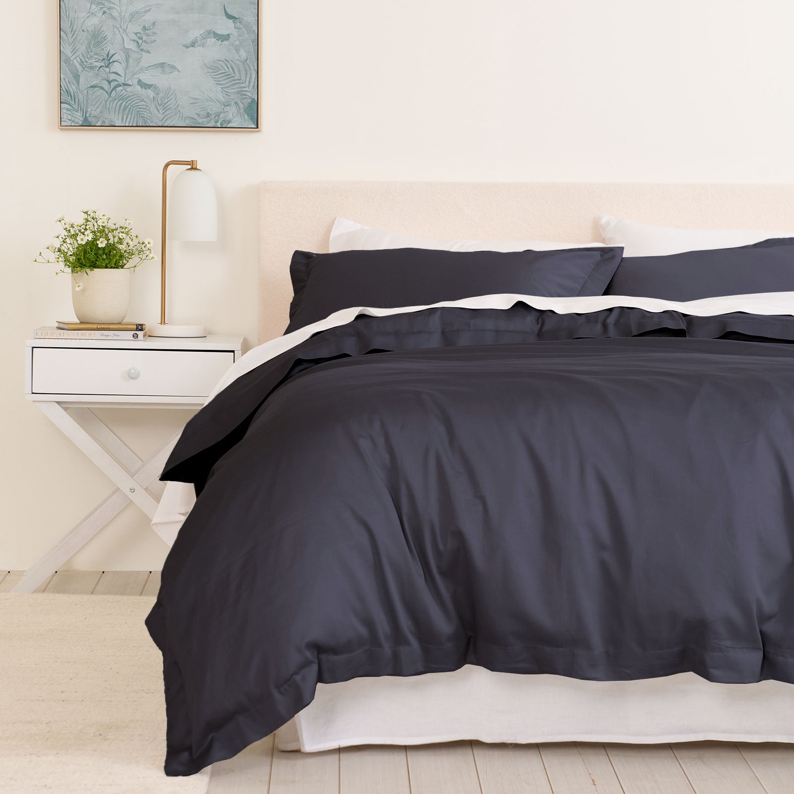 Royal Comfort - Balmain 1000TC Bamboo cotton Quilt Cover Sets (King) - Charcoal