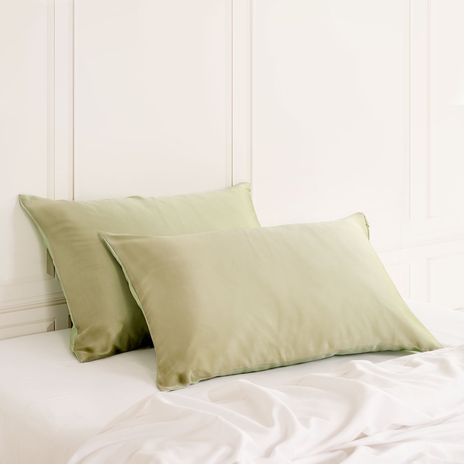 SILK PILLOW CASE TWIN PACK - SIZE: 51X76CM - Sage