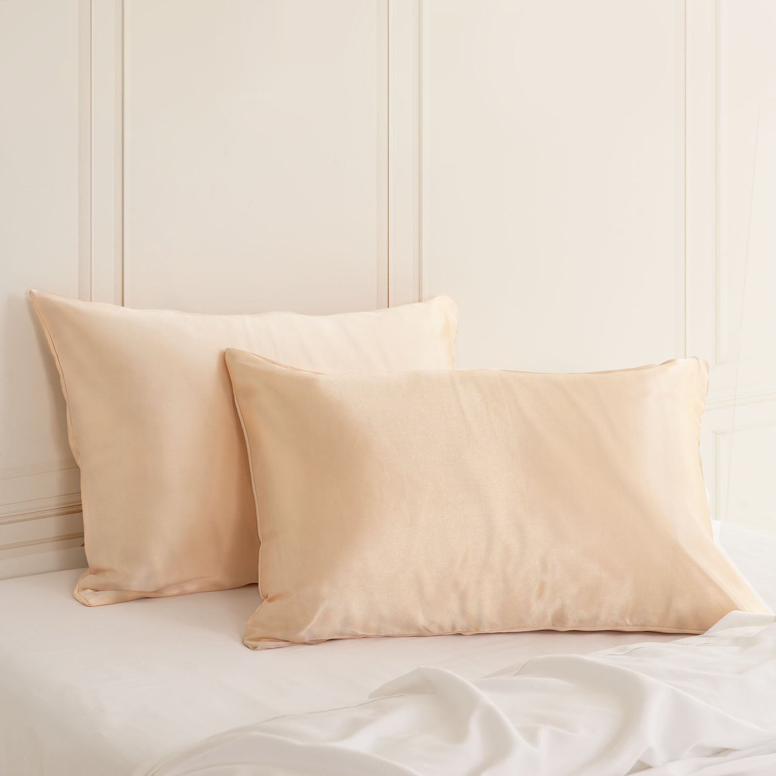 SILK PILLOW CASE TWIN PACK - SIZE: 51X76CM - Champagne Pink