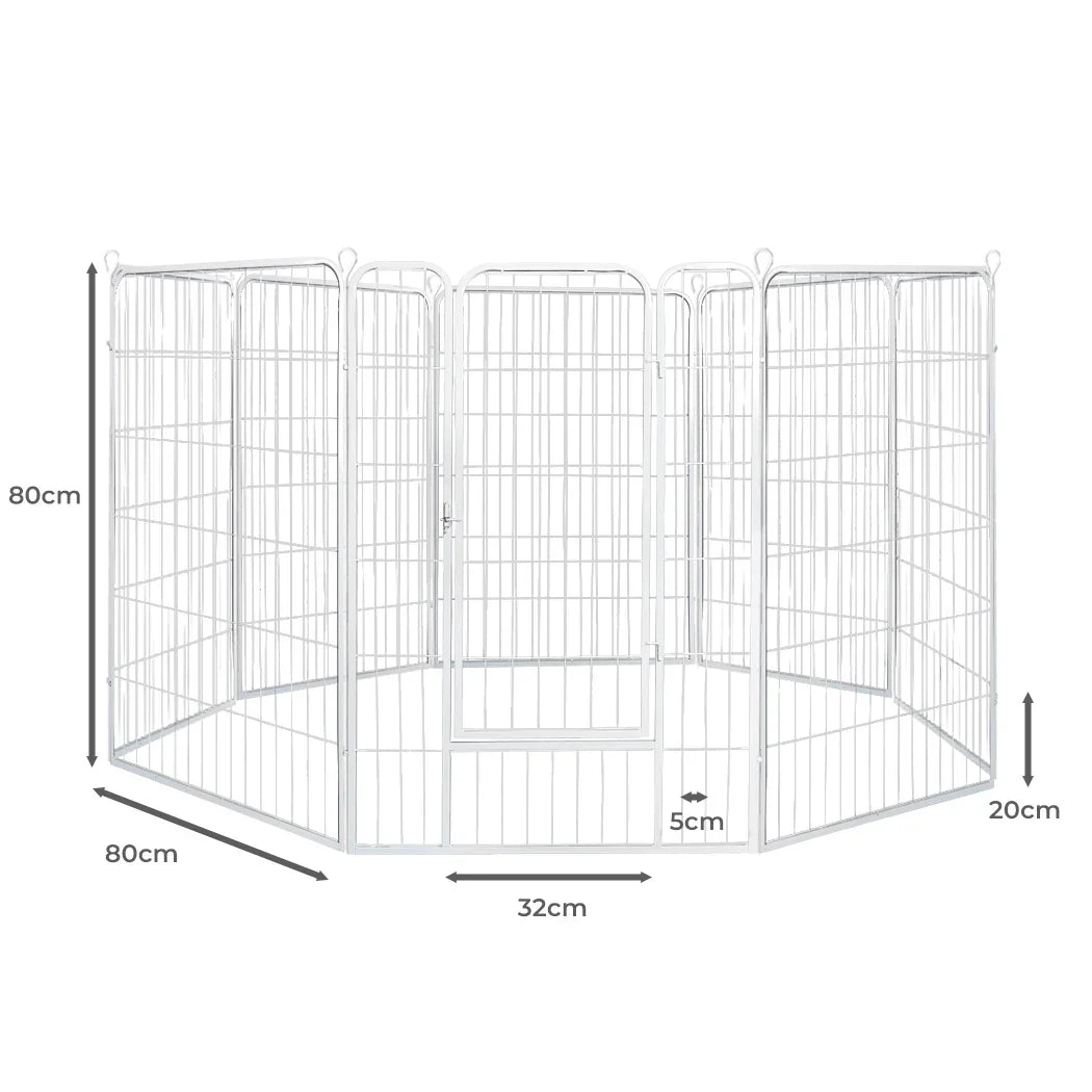PaWz 8 Panel 32'' Pet Dog Playpen Puppy White 2.5kg Mackerel & Lamb-2018816894563389442