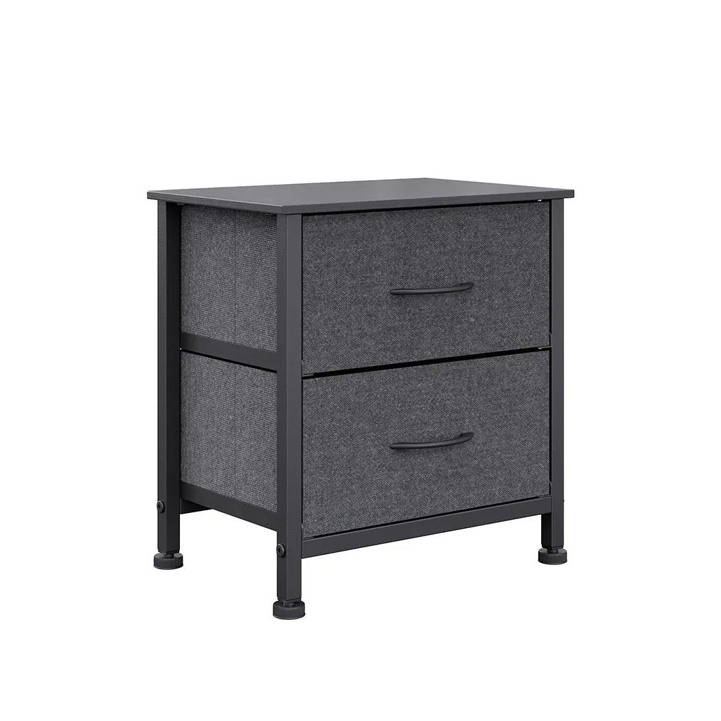 Levede Storage Cabinet Chest of 2 Drawers Dark Grey-2018816789273776128