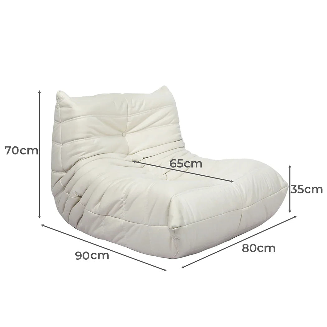 Levede Floor Chair Caterpillar Sofa Beige-2029387236247736322