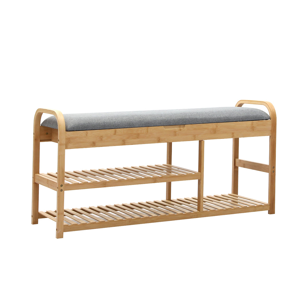 Levede Bamboo Shoe Rack Bench Entryway Seat-1910112204099817472