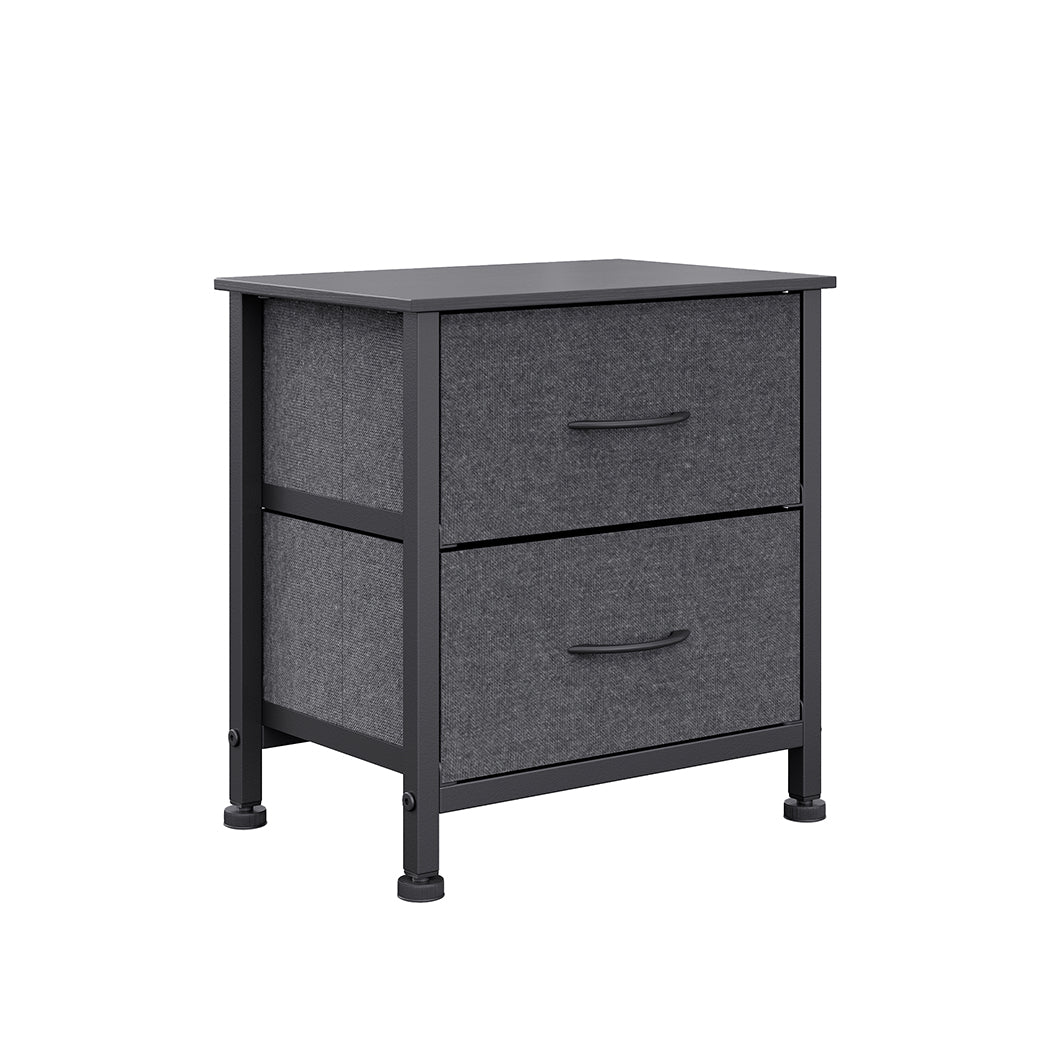 Levede Storage Cabinet Chest of 2 Drawers Dark Grey-1864183277011734528