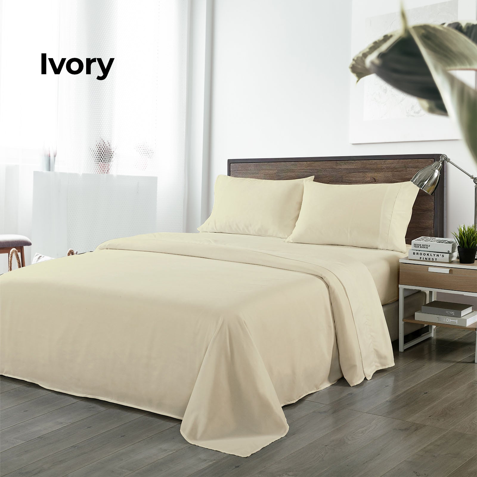Royal Comfort Blended Bamboo Sheet Set Dark Ivory - Queen-1951134848613748740