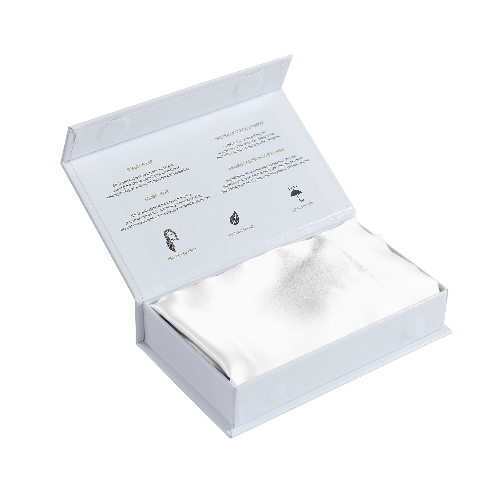 MULBERRY SILK PILLOW CASE TWIN PACK - SIZE: 51X76CM - WHITE-1951134812123303941