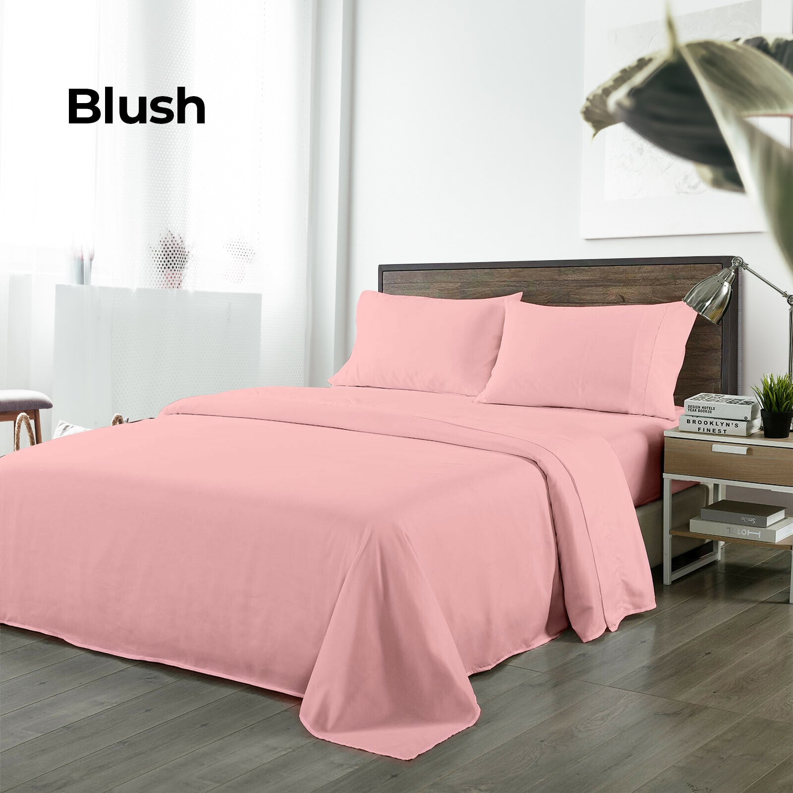 Royal Comfort Bamboo Blended Sheet Set Blush - Queen-1951134851948220420