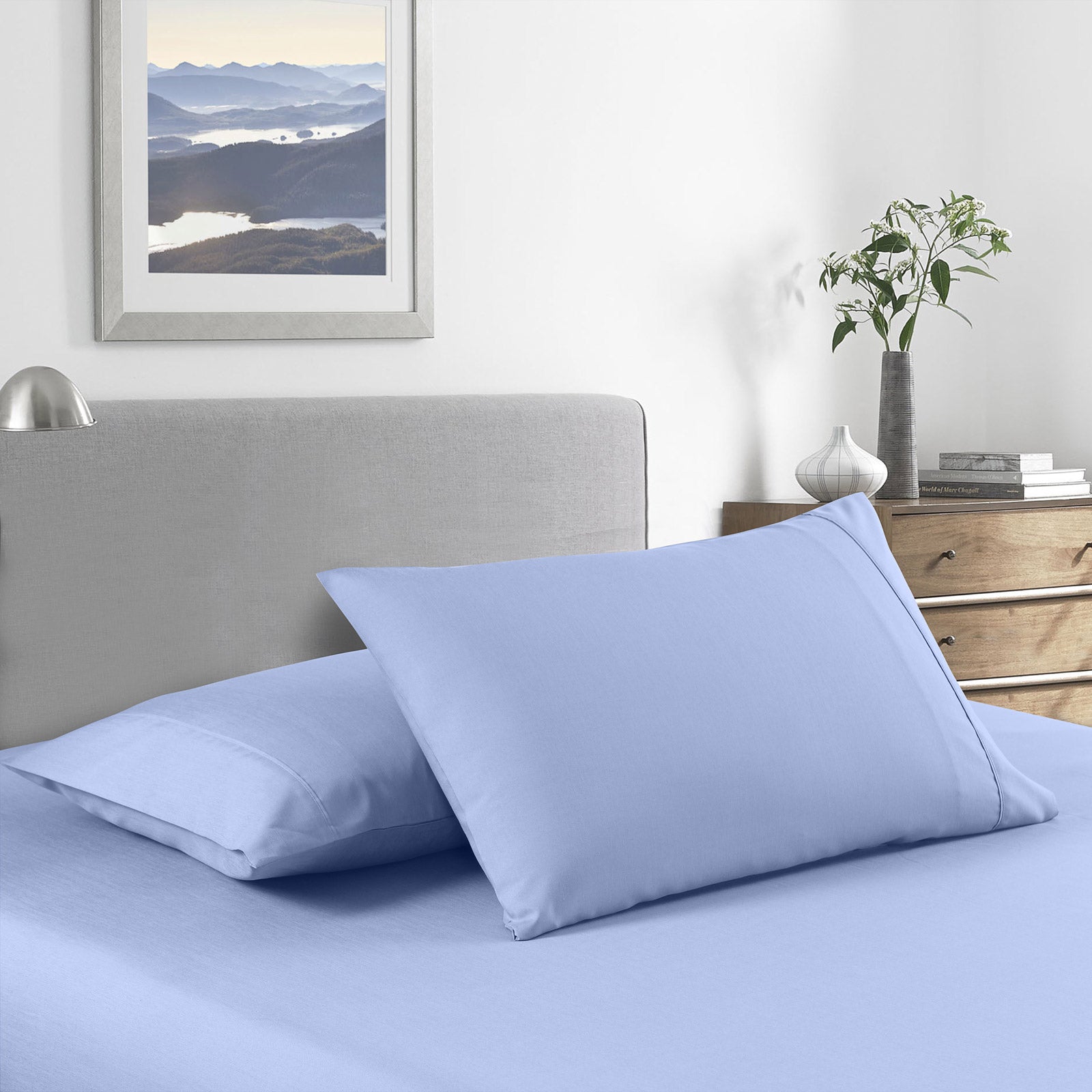 Royal Comfort Bamboo Cooling 2000TC Sheet Set - Double-Light Blue-1951134859753820161