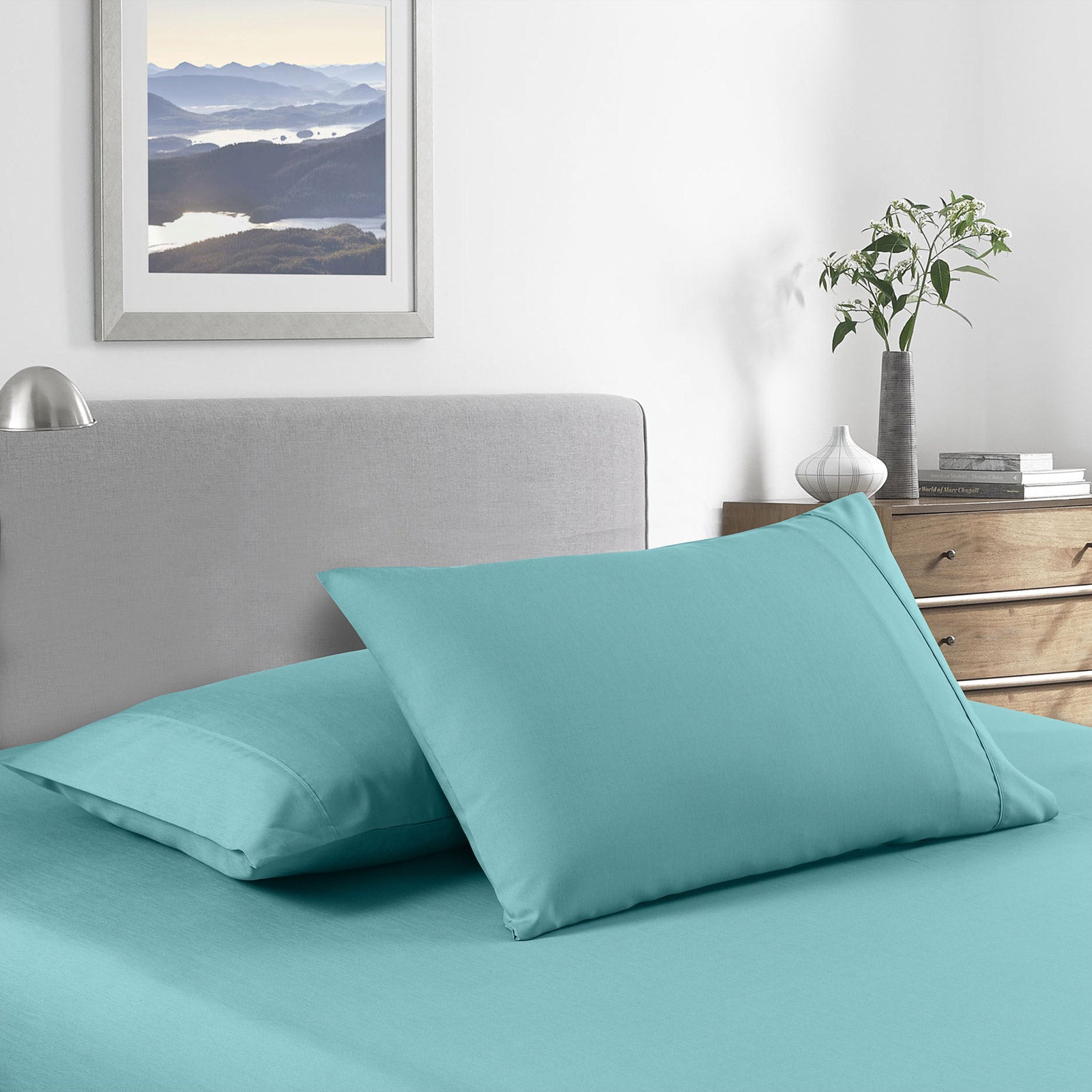 Royal Comfort Bamboo Cooling 2000TC Sheet Set - King-Aqua-1902483611794411521