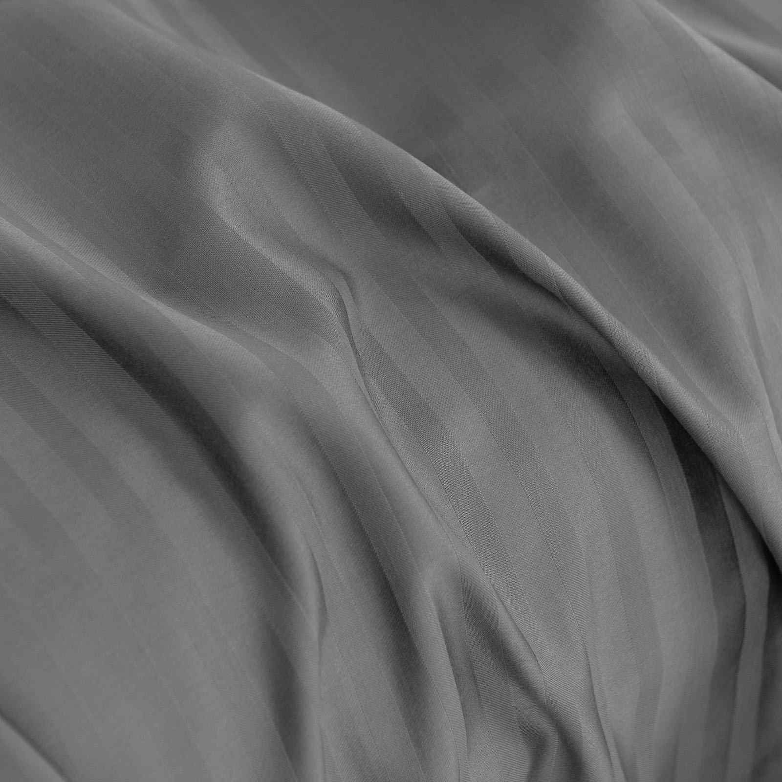 Royal Comfort 1200 Thread count Damask Stripe Cotton Blend sheet sets Queen Charcoal Grey-1951134866577952772