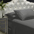 Royal Comfort 1200 Thread count Damask Stripe Cotton Blend sheet sets King Charcoal Grey-1899951220227969024