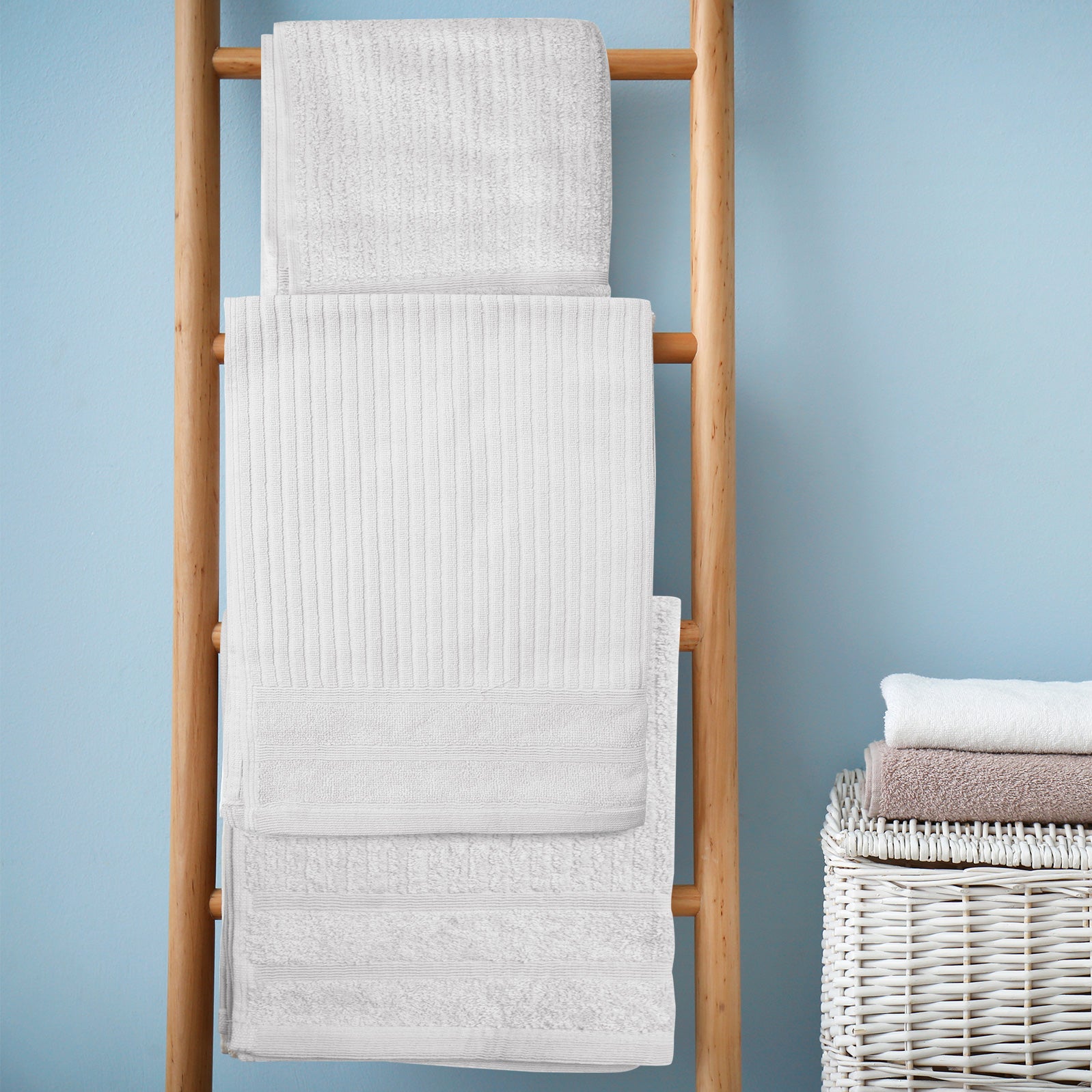 Royal Comfort Eden Egyptian Cotton 600 GSM 8 Piece Towel Pack White-1951134891118825474